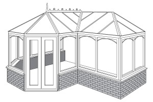 p-shaped or t-shaped conservatories